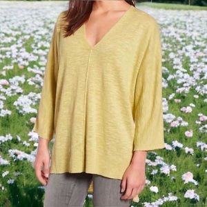$178 Eileen Fisher Organic Linen + Cotton Top Small 6 8 VINTAGE Cool Slubby NWT